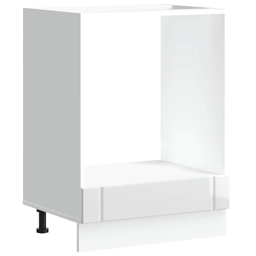 Armoire de four Lucca blanc brillant bois ingénierie - 2