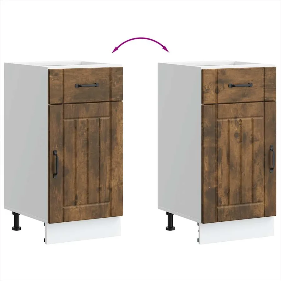 Armoire de cuisine Lucca chêne fumé bois ingénierie - 8