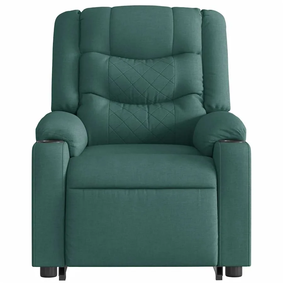 Fauteuil inclinable de massage Vert foncé Tissu - 5