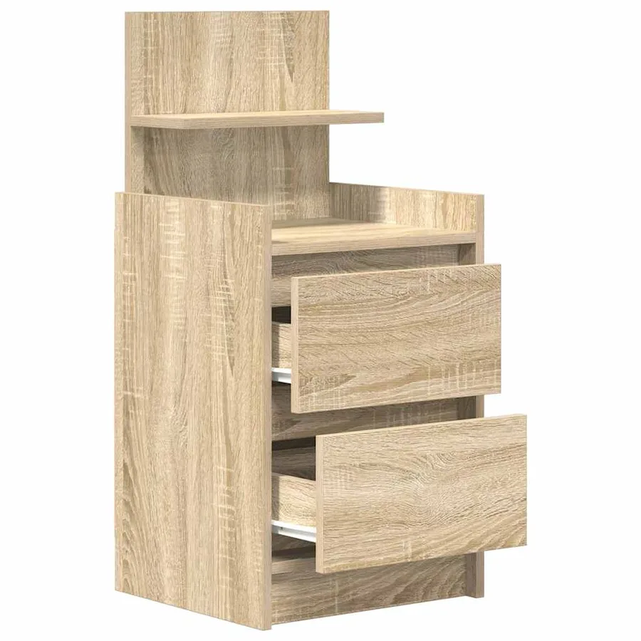 Tables de chevet avec 2 tiroirs 2 pcs chêne sonoma 38x34x80 cm - 6