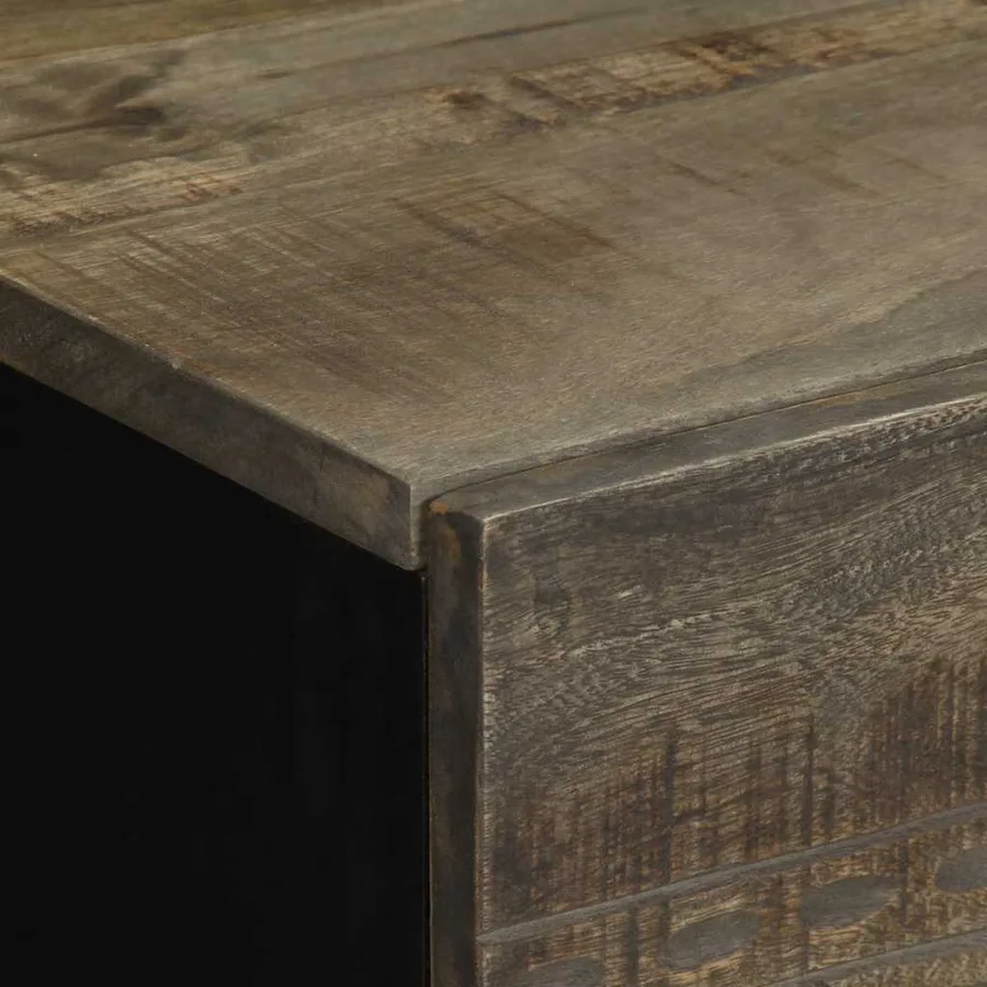 Tables chevet 2 pcs gris clair 40x33x46 cm bois manguier solide - 7