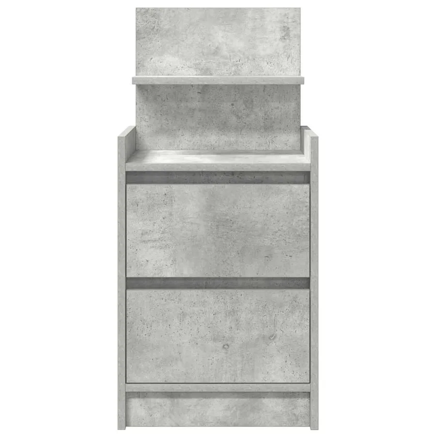 Tables de chevet avec 2 tiroirs 2 pcs gris béton 38x34x80 cm - 7