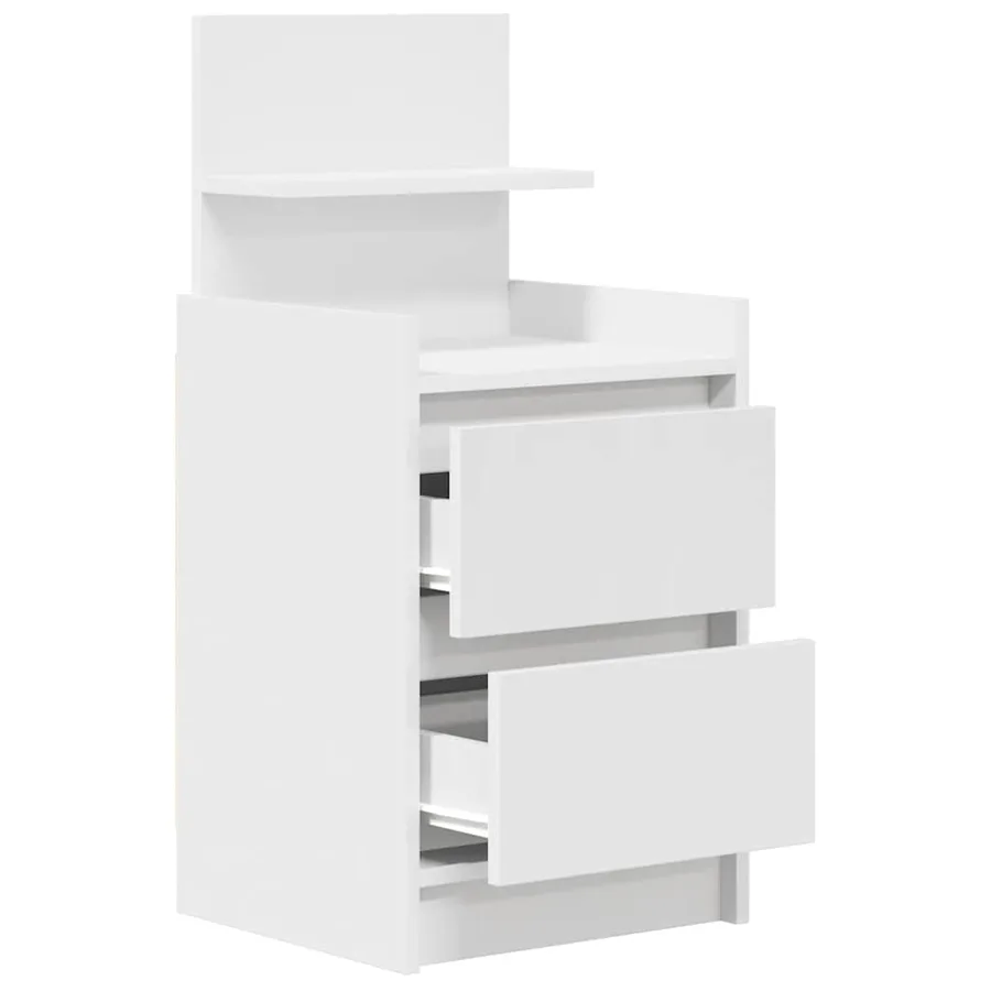 Table de chevet avec 2 tiroirs blanc 38x34x80 cm - 5