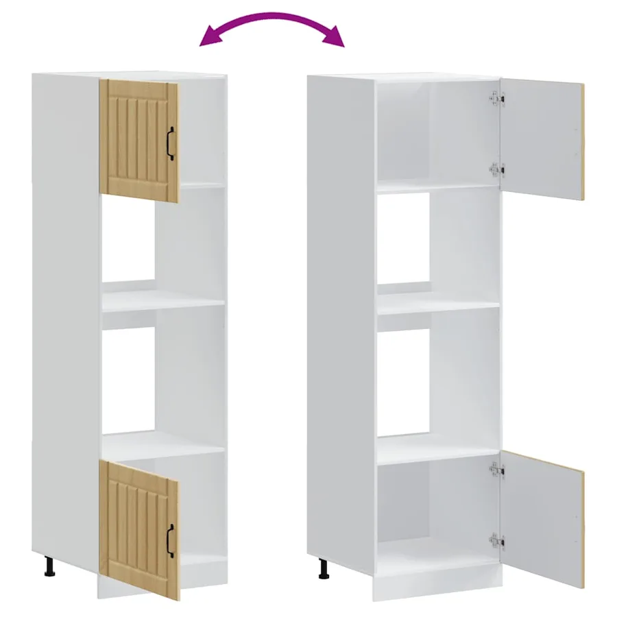 Armoires de four 2 pièces "Lucca" en bois d'ingénierie chêne Sonoma - 8