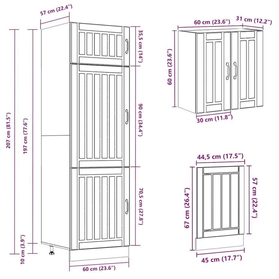 Ensemble d'armoires de cuisine 8 pcs Kalmar bois d'ingénierie - 10