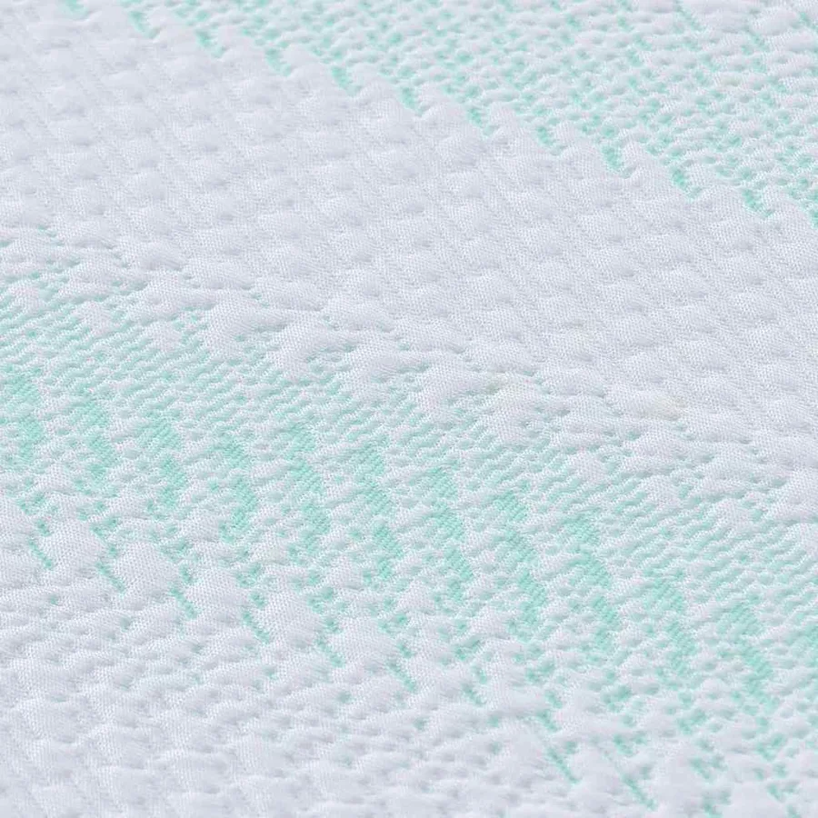 Surmatelas Blanc et vert 140 x 190 cm Tissu Jacquard - 10