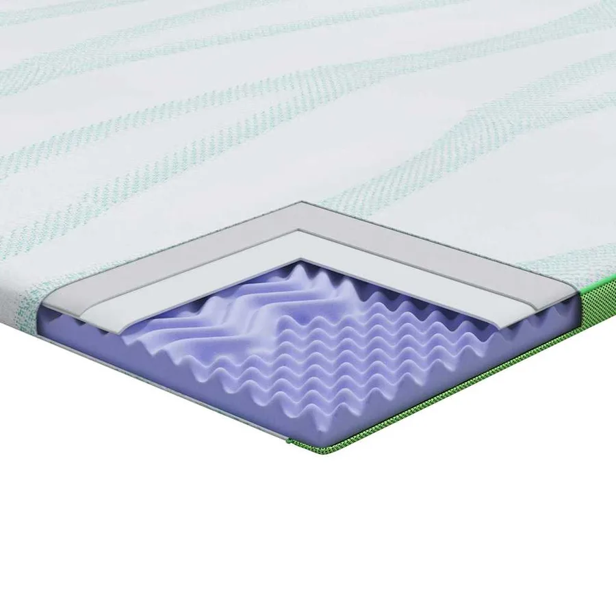 Surmatelas Blanc et vert 140 x 190 cm Tissu Jacquard - 11