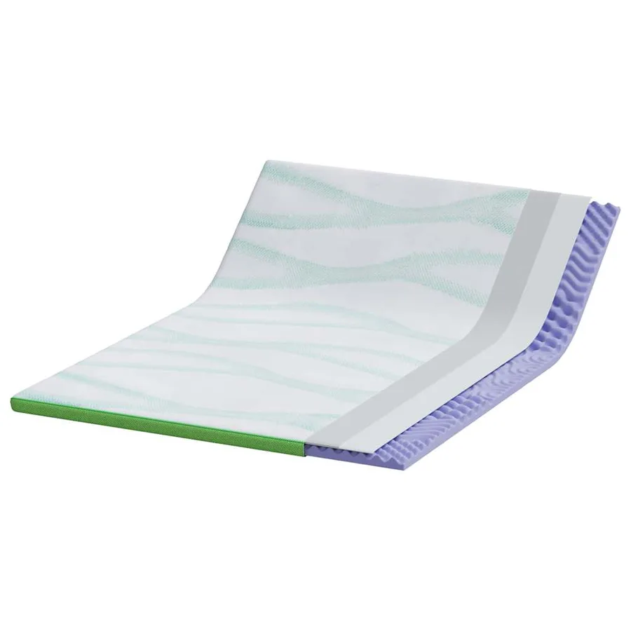 Surmatelas Blanc et vert 140 x 190 cm Tissu Jacquard - 4