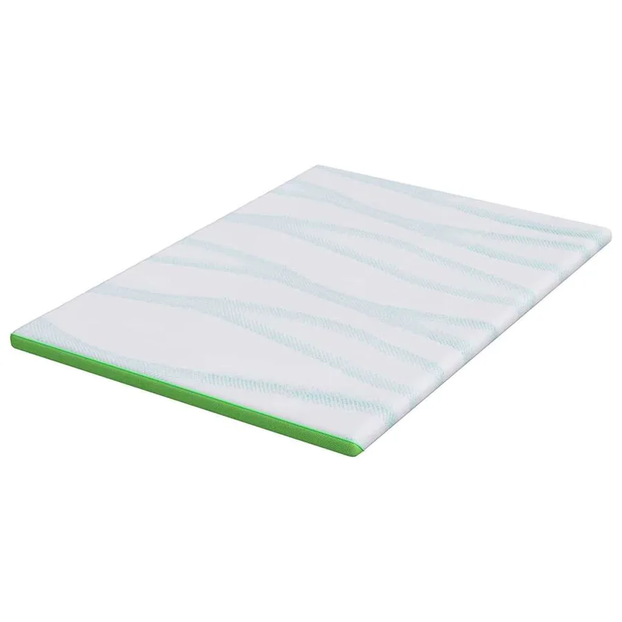 Surmatelas Blanc et vert 140 x 190 cm Tissu Jacquard - 5