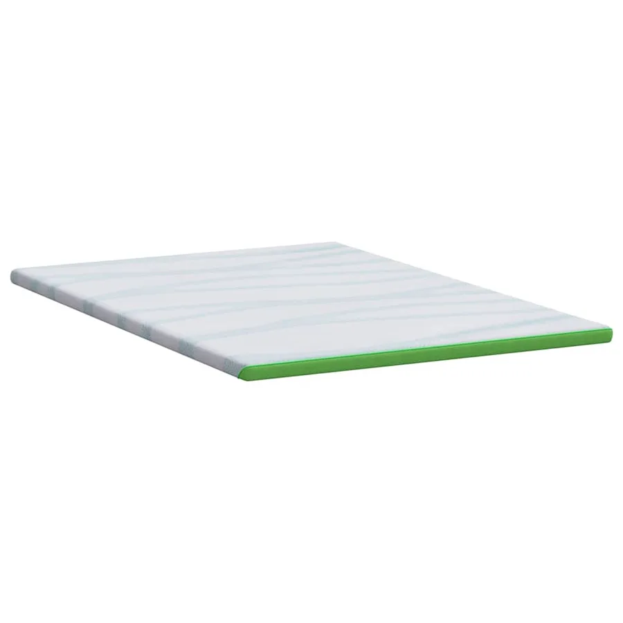 Surmatelas Blanc et vert 160 x 200 cm Tissu Jacquard - 6