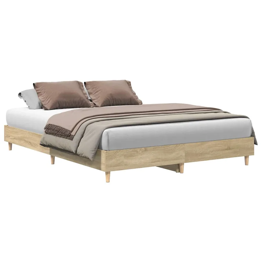 Cadre de lit sans matelas chêne sonoma 150x200 cm - 2