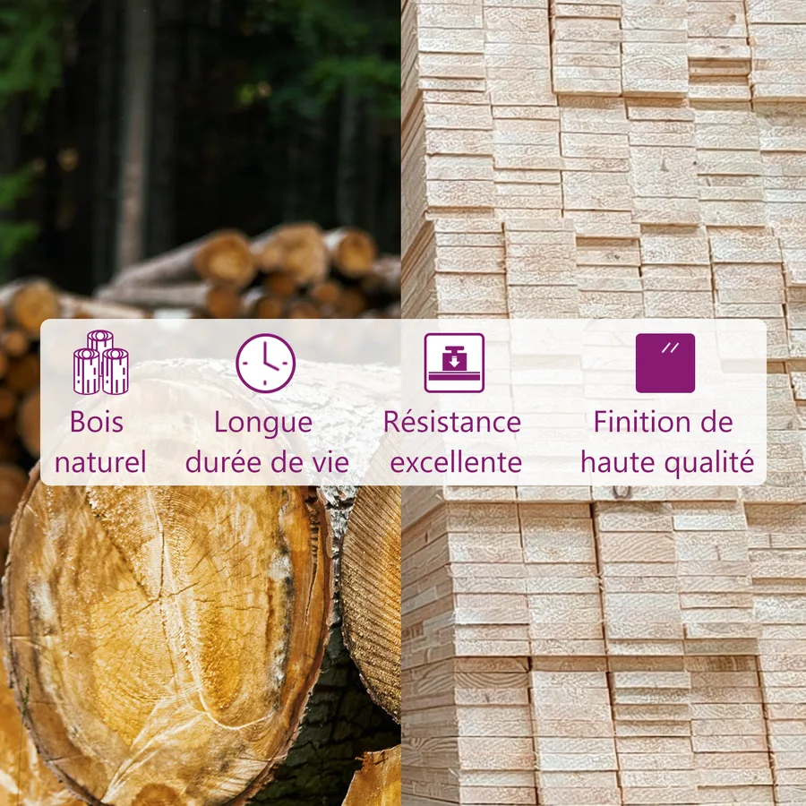 Meuble TV 70x36,5x52 cm Bois de pin massif - 12