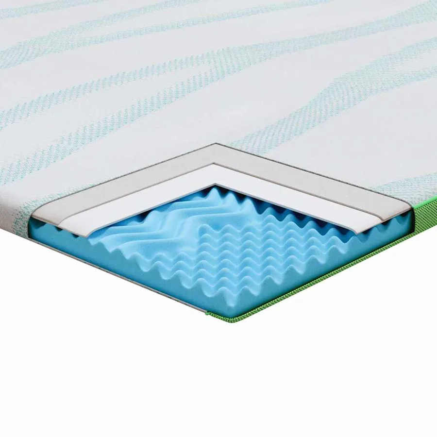 Surmatelas Blanc et vert 90 x 200 cm Tissu Jacquard - 10