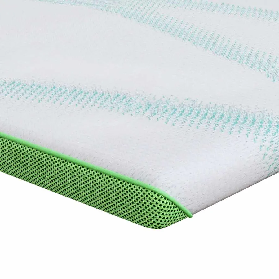 Surmatelas Blanc et vert 90 x 200 cm Tissu Jacquard - 2