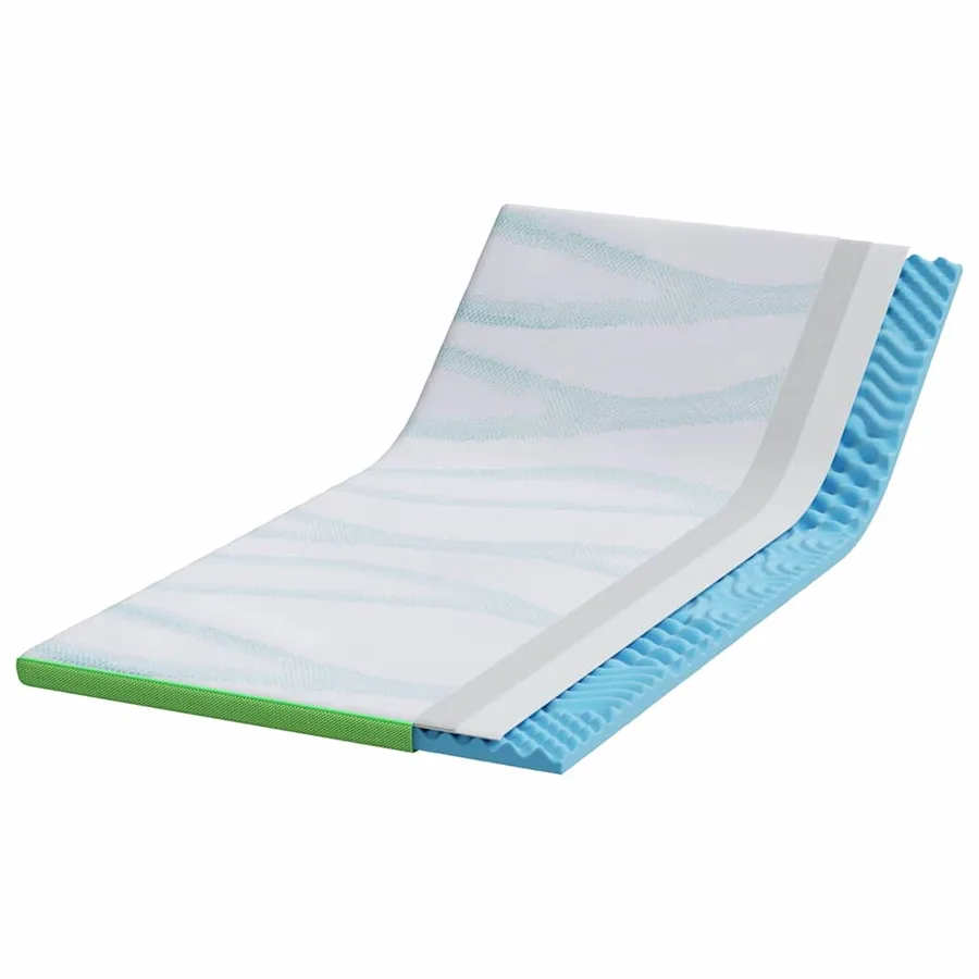 Surmatelas Blanc et vert 90 x 200 cm Tissu Jacquard - 3