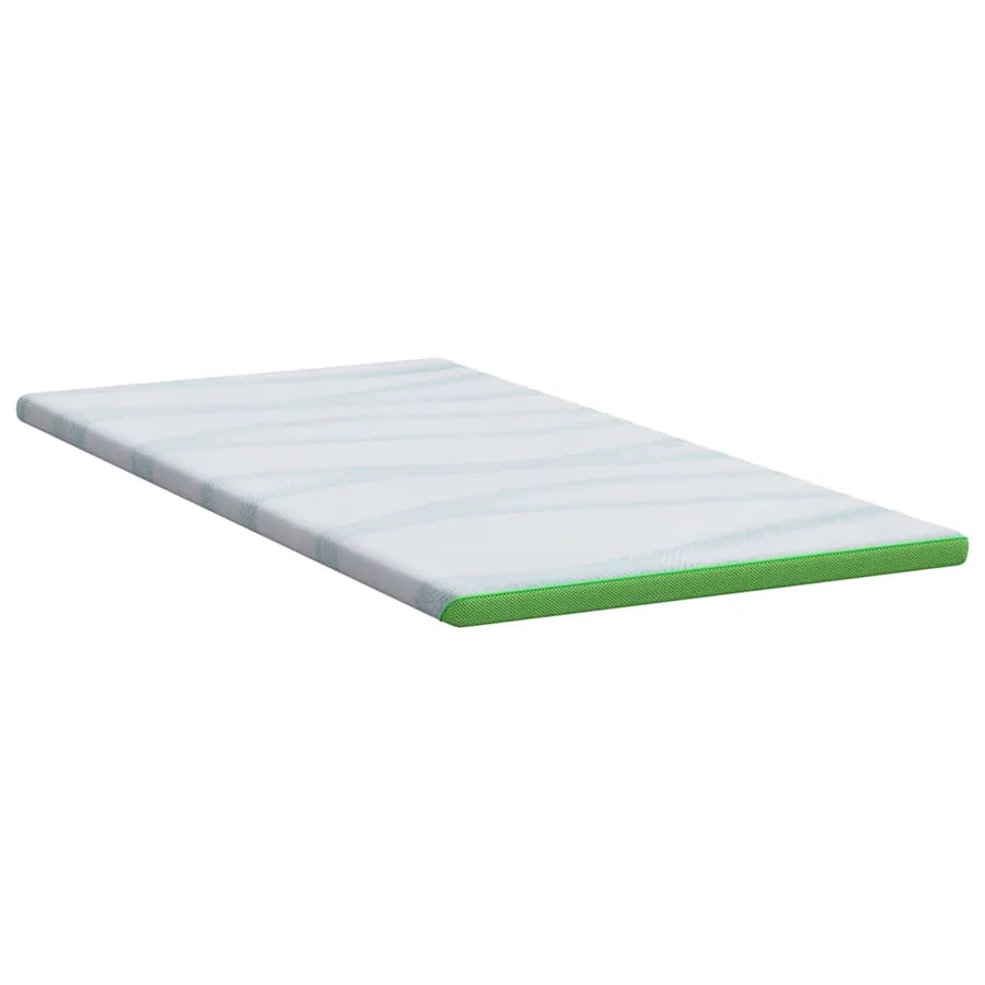 Surmatelas Blanc et vert 90 x 200 cm Tissu Jacquard - 5