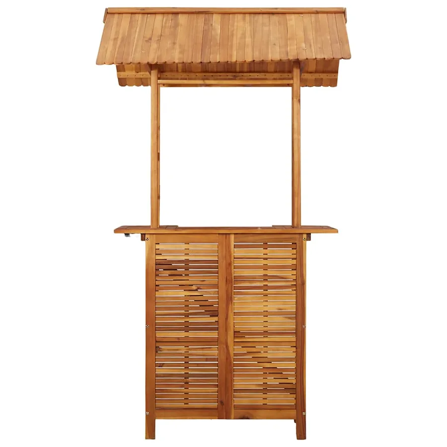 Table de bar d'extérieur avec toit 113x106x217 cm Bois d'acacia - 4