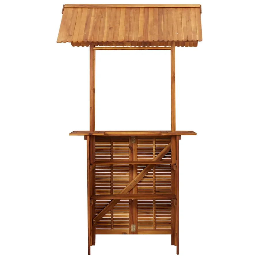 Table de bar d'extérieur avec toit 113x106x217 cm Bois d'acacia - 5