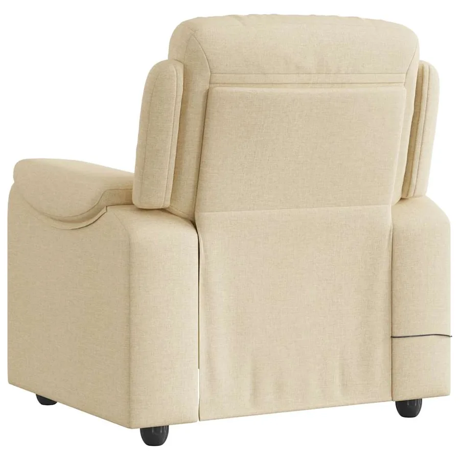 Fauteuil de massage inclinable Crème Tissu - 5