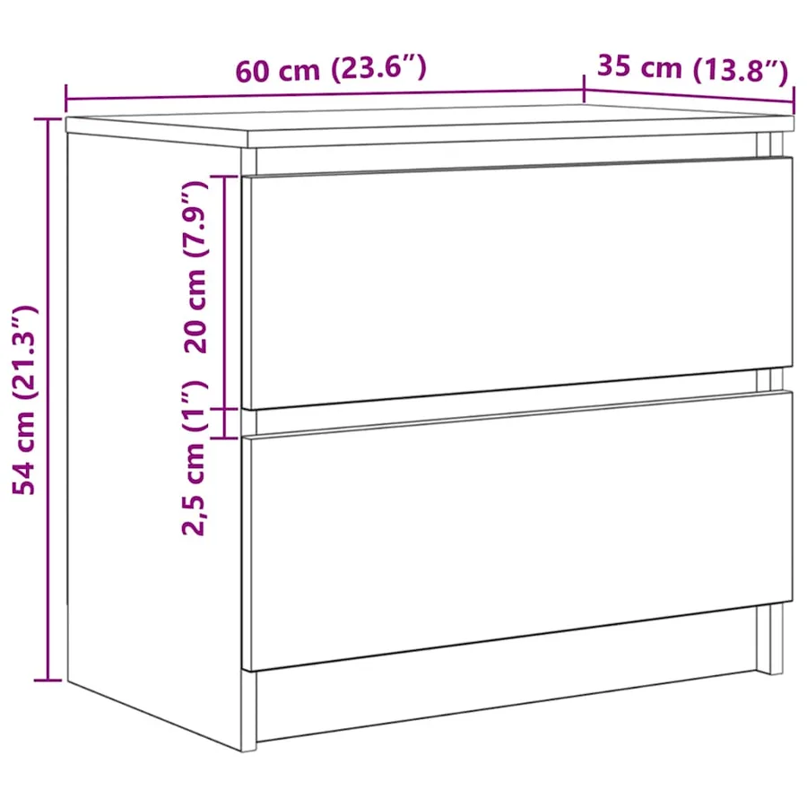 Meuble TV gris béton 60x35x54 cm bois d'ingénierie - 12