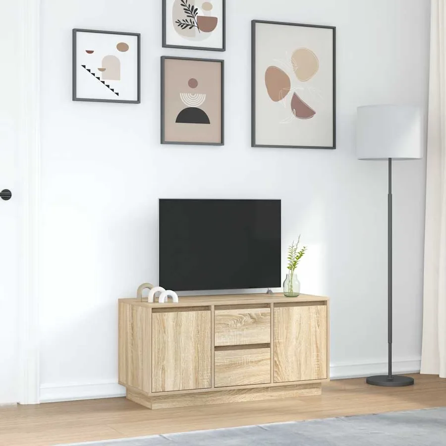 Meuble TV avec lumières LED chêne sonoma 100x41x50 cm - 4
