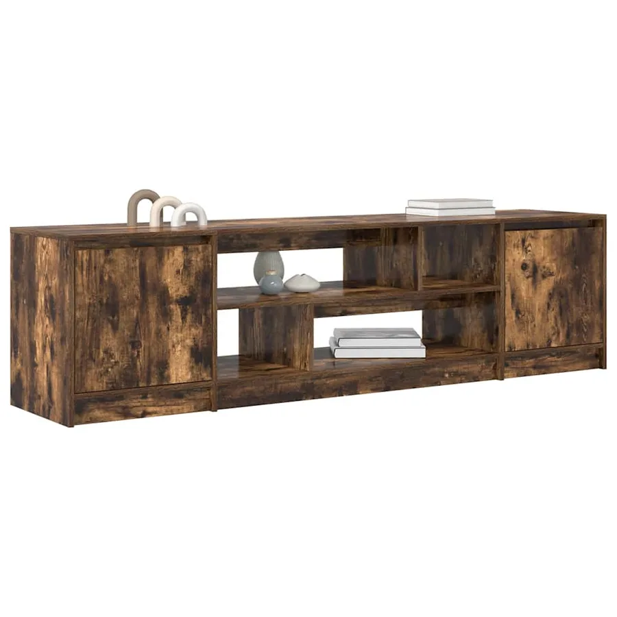 Meuble TV chêne fumé 188,5x41x50 cm bois d'ingénierie - 4