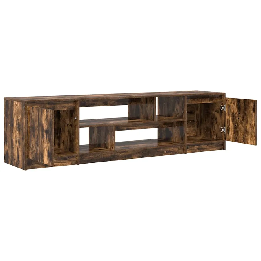 Meuble TV chêne fumé 188,5x41x50 cm bois d'ingénierie - 5