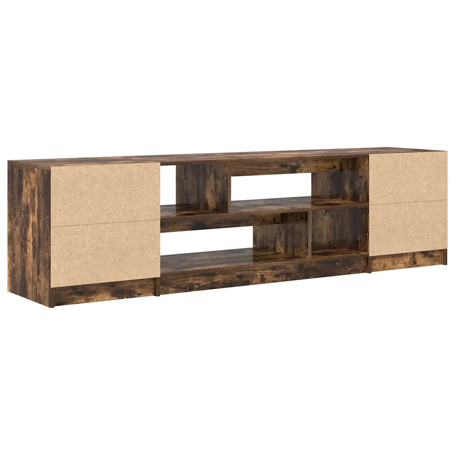 Meuble TV chêne fumé 188,5x41x50 cm bois d'ingénierie - 8