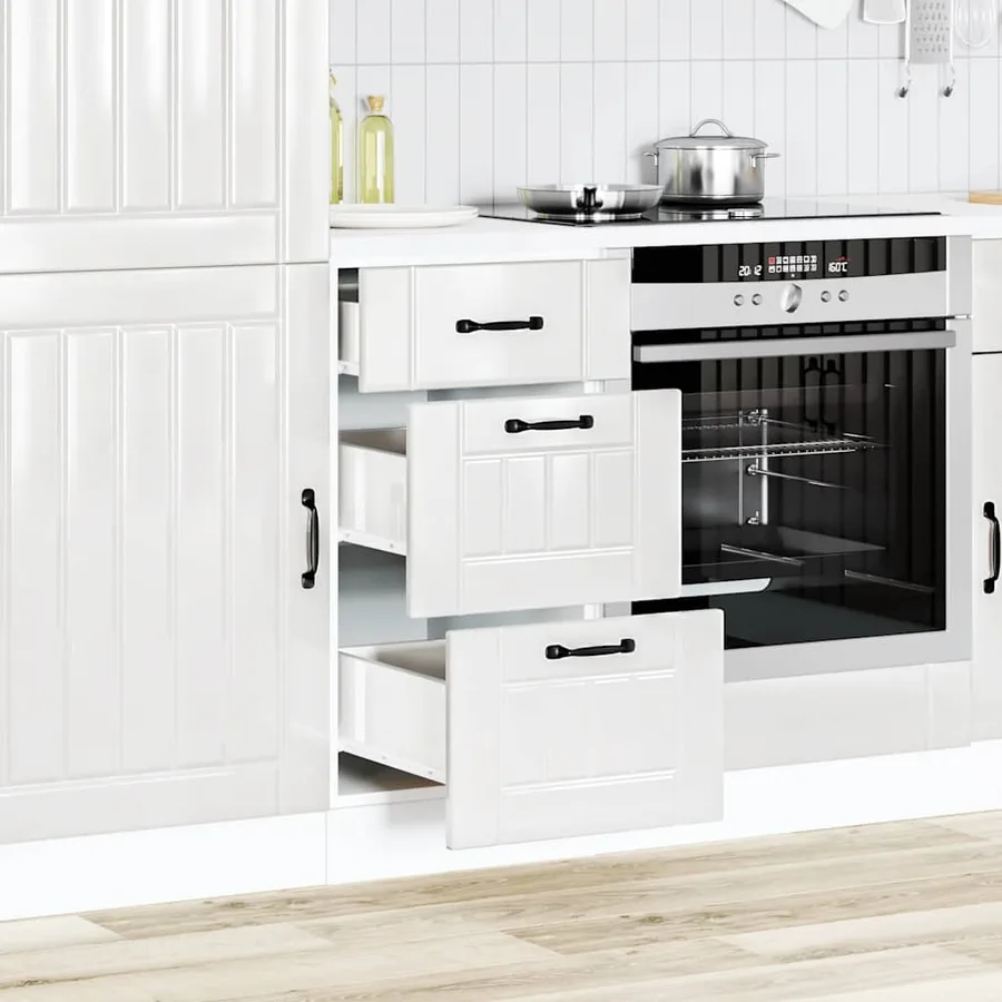 Meuble bas de cuisine « Lucca » Bois d'ingénierie blanc brillant - 3