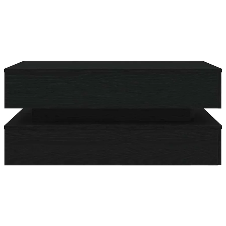 Table basse avec lumières LED chêne noir 90x50x40 cm - 7