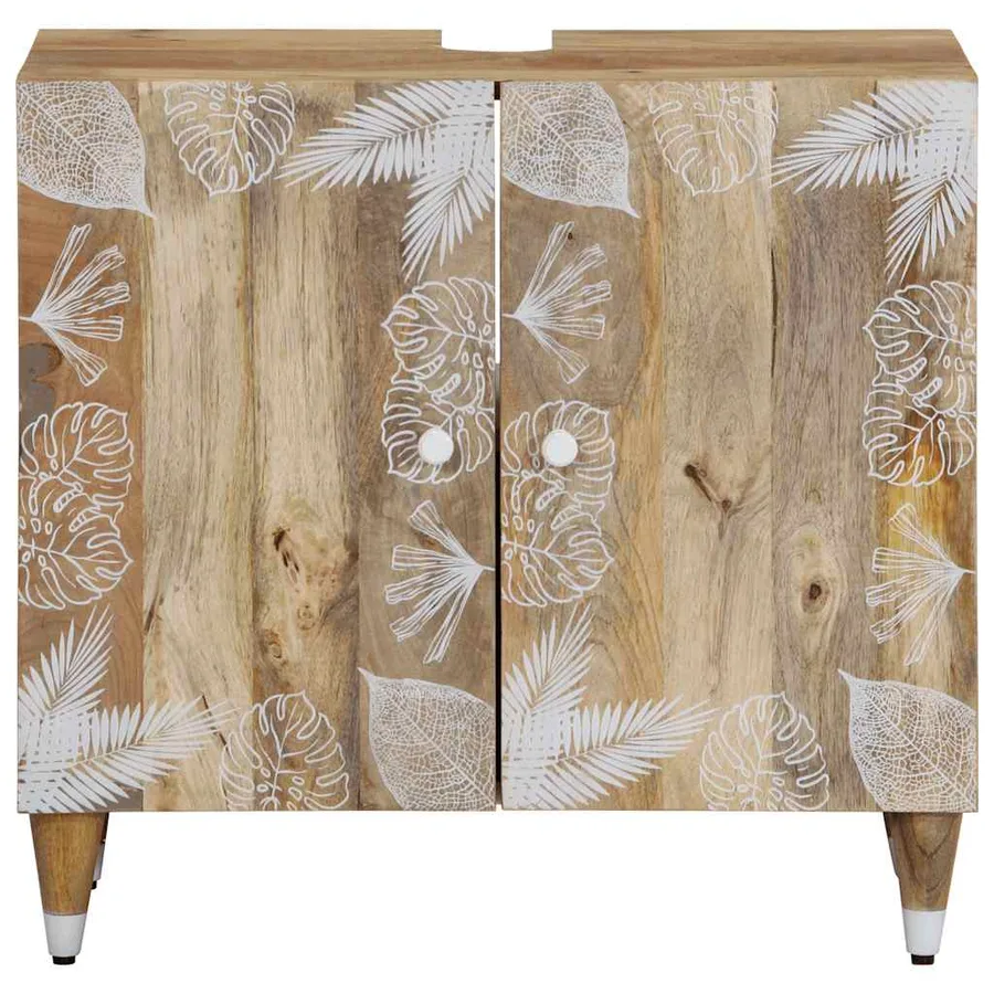 Armoire lavabo de salle de bain bois massif de manguier - 2