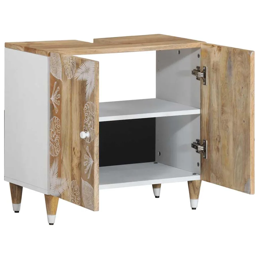 Armoire lavabo de salle de bain bois massif de manguier - 3