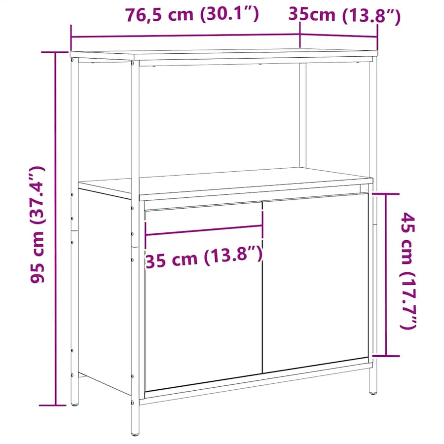 Meuble de salle de bain avec étagères chêne marron 76,5x35x95cm - 13