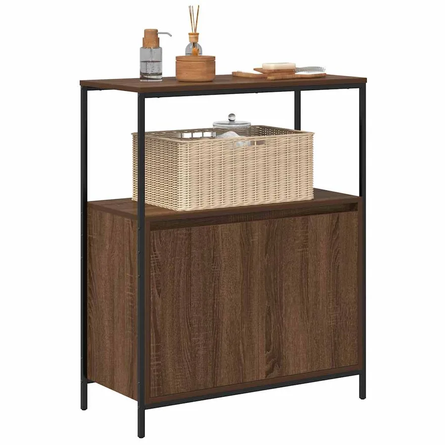 Meuble de salle de bain avec étagères chêne marron 76,5x35x95cm - 4