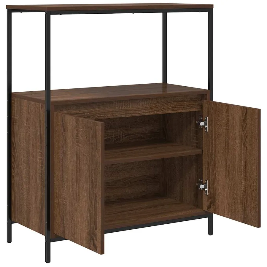 Meuble de salle de bain avec étagères chêne marron 76,5x35x95cm - 5