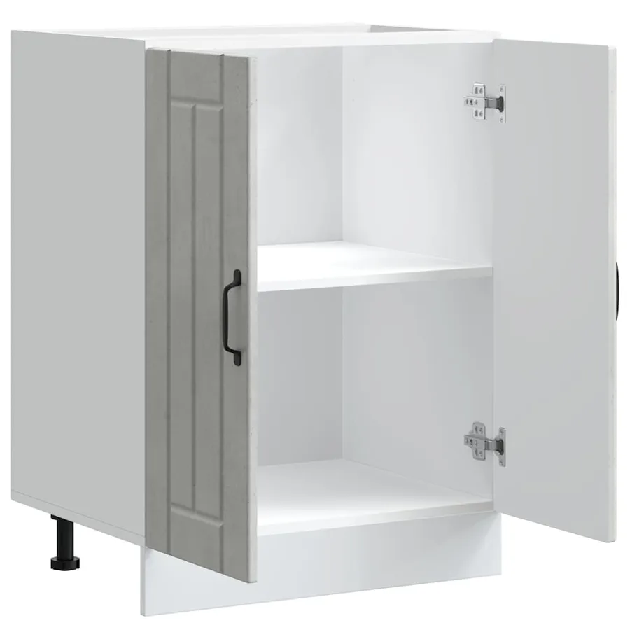 Meuble de base de lavabo Lucca gris béton bois ingénierie - 5