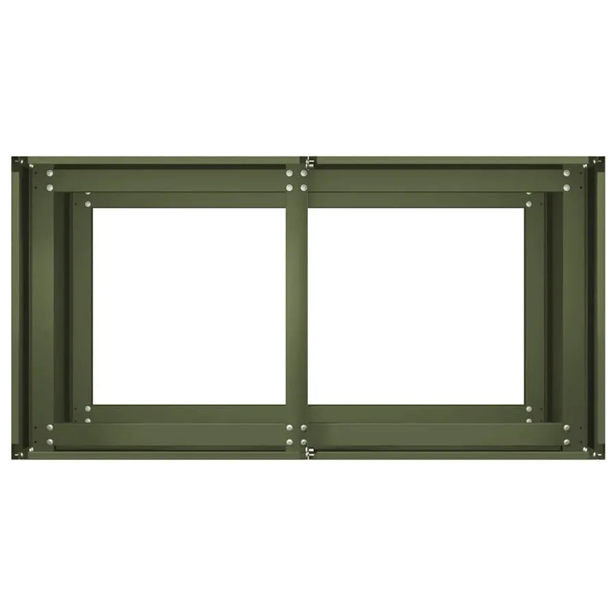 Jardinière vert olive 80x40x80 cm acier laminé à froid - 5