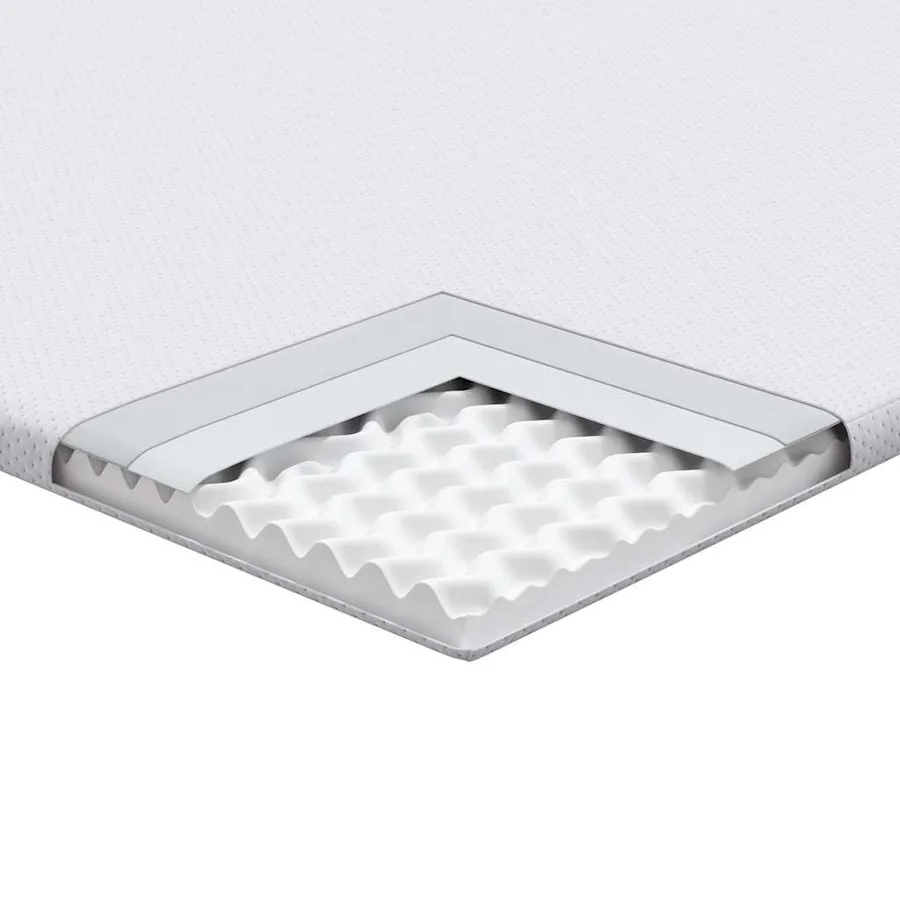 Surmatelas Blanc 90 x 200 cm Tissu Jacquard - 10