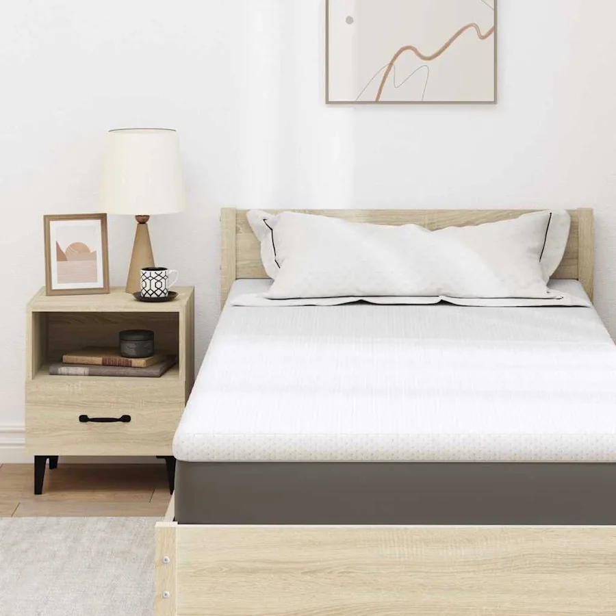 Surmatelas Blanc 90 x 200 cm Tissu Jacquard - 7