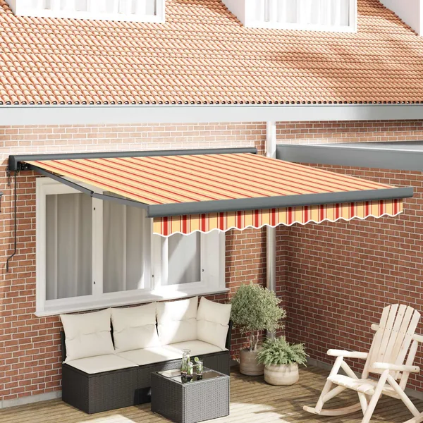 Auvent rétractable Jaune et Orange 300 x 250 x 165 cm