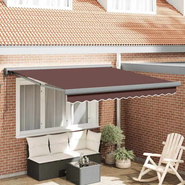 Auvent rétractable automatique marron 300x250 cm