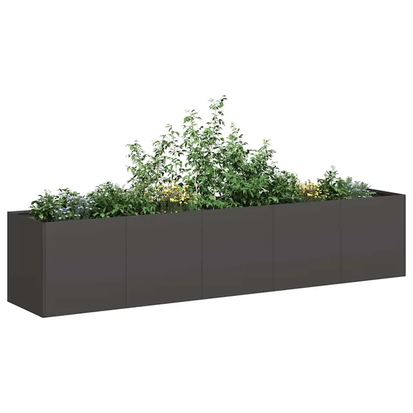 Jardinière Noir 200x40x40 cm Acier laminé à froid