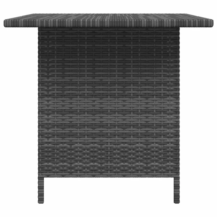 Table à dîner de jardin Gris 110x70x65 cm Résine tressée - 5