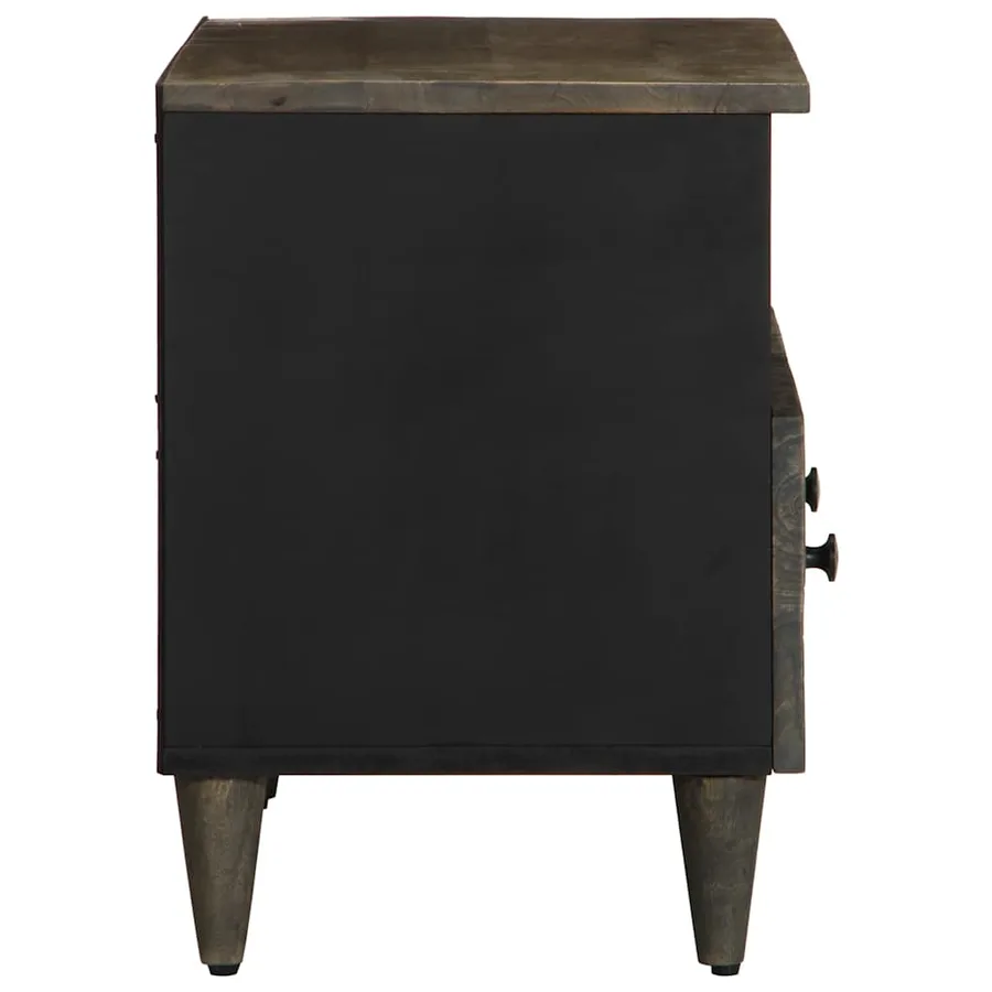 Meuble TV gris clair 70x33,5x46 cm bois massif de manguier - 4