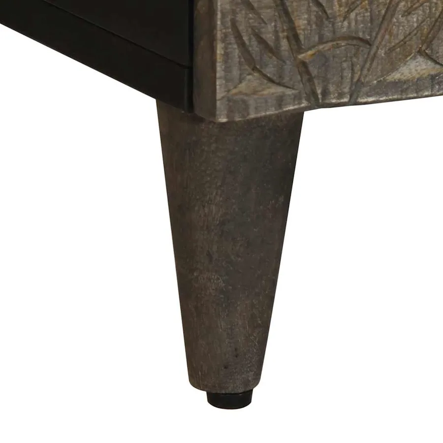 Meuble TV gris clair 70x33,5x46 cm bois massif de manguier - 8