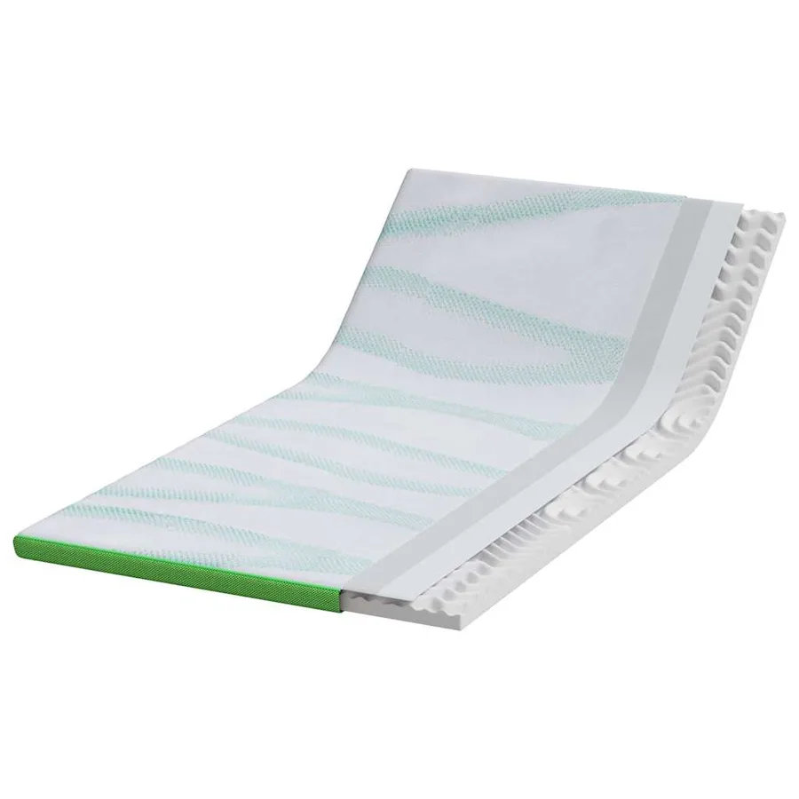 Surmatelas Blanc et vert 120 x 200 cm Tissu Jacquard - 3