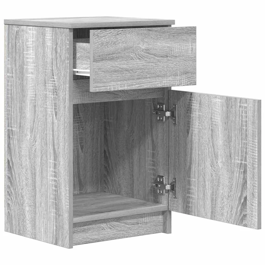 Table de chevet sonoma gris 39x35x65 cm bois d’ingénierie - 5