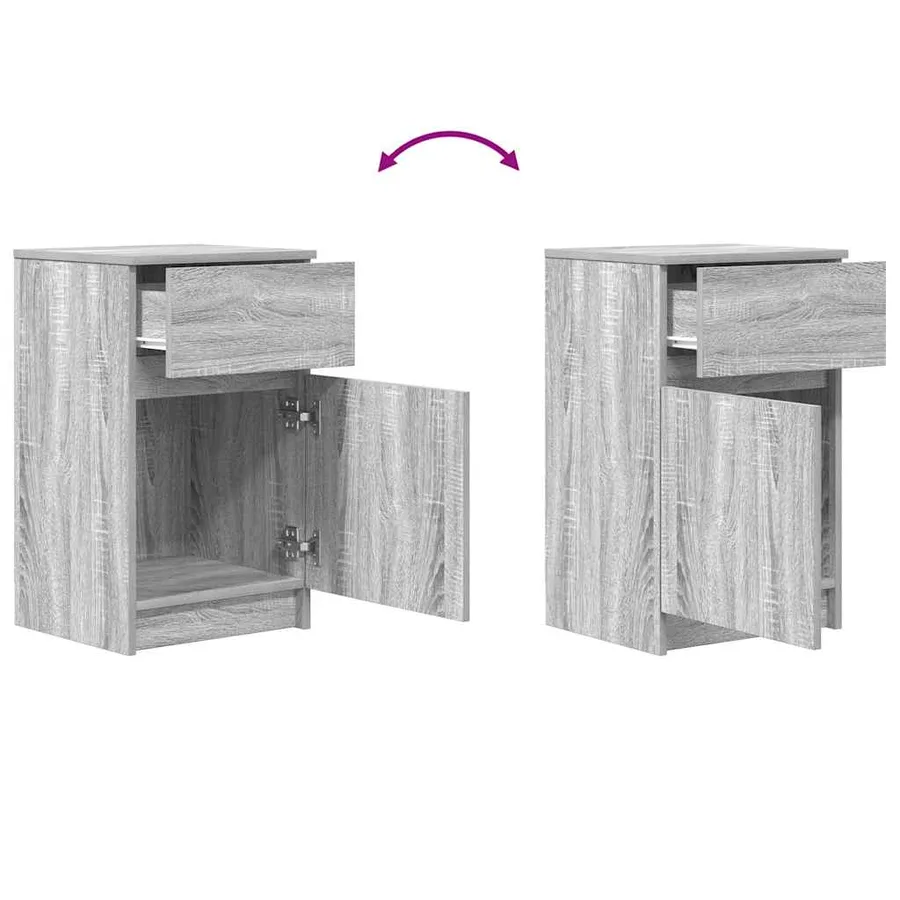 Table de chevet sonoma gris 39x35x65 cm bois d’ingénierie - 9