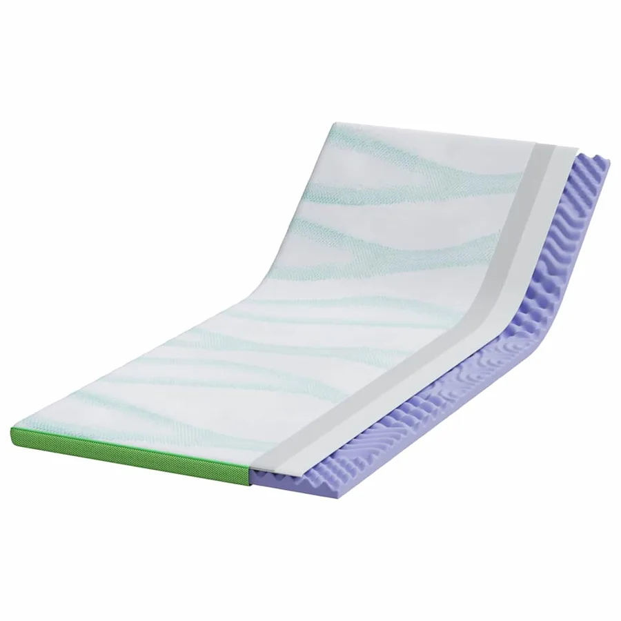 Surmatelas Blanc et vert 90 x 190 cm Tissu Jacquard - 3