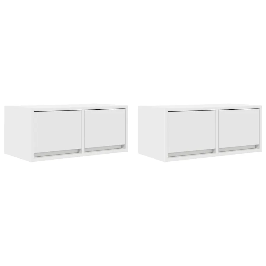 Meubles TV 2 pcs blanc 60x31x25,5 cm bois d'ingénierie - 2